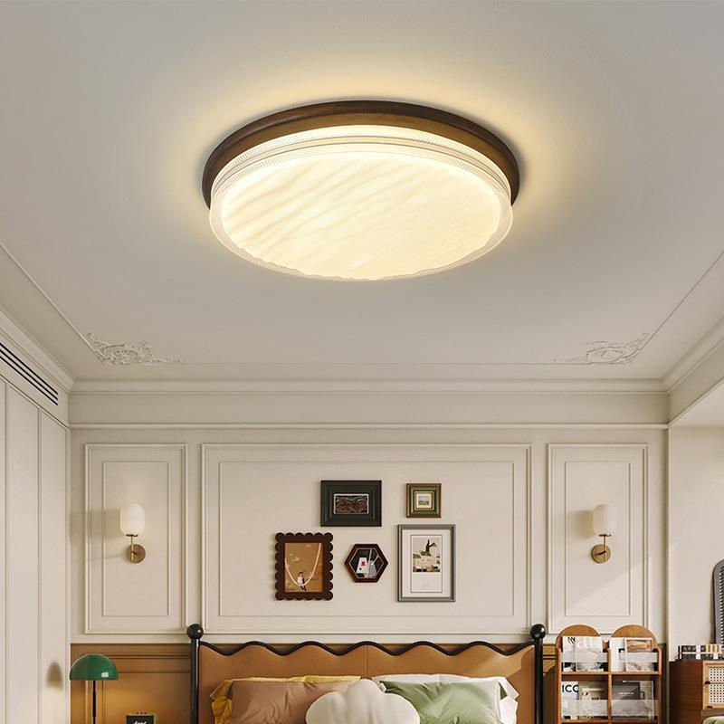 中古室风卧实吸顶灯圆形极书简VHJ大气亚克力木家用客厅房灯具灯