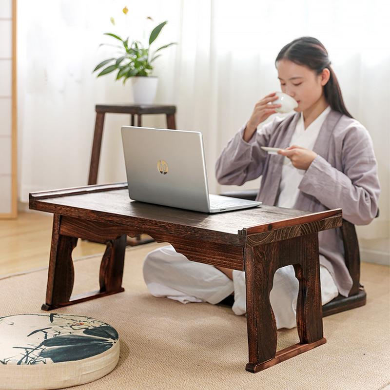 实阳飘台窗小茶几可折叠家用榻榻米上坐地矮桌74938子木床中式茶桌炕几