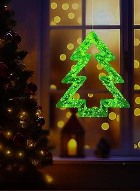 5新款圣诞节花环藤条铜线玻立体圆环饰星星LWF灯璃橱窗装花环门2