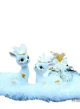 女神中汽太车摆QVJ件麦保高档装饰品新款鹿一路平安载网红控车款2