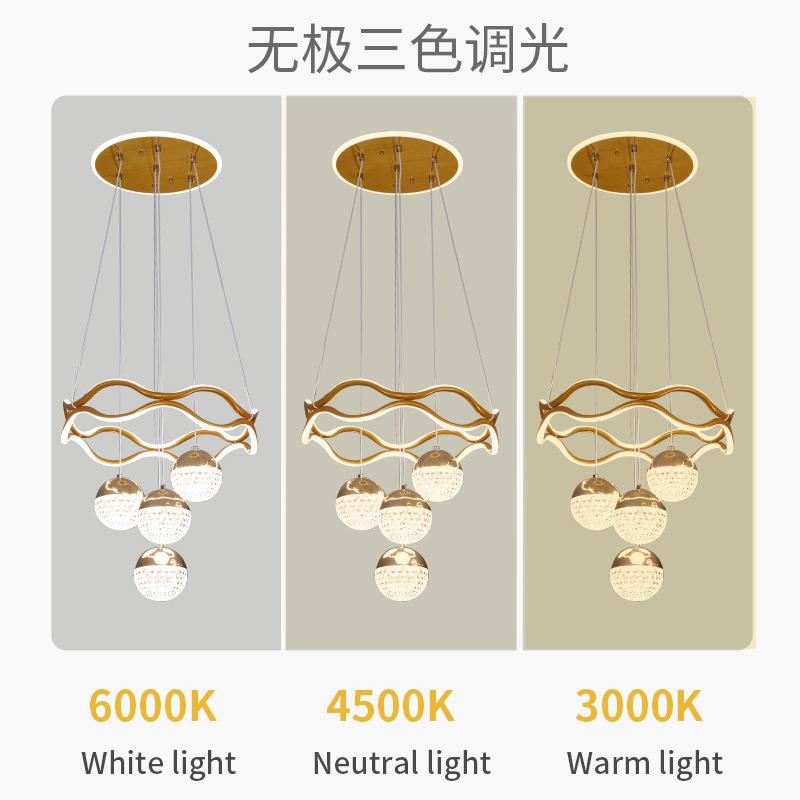 中山现简约风格餐灯GPU楼梯灯吊灯厅餐吊灯LE代D吊线灯金色头4吊