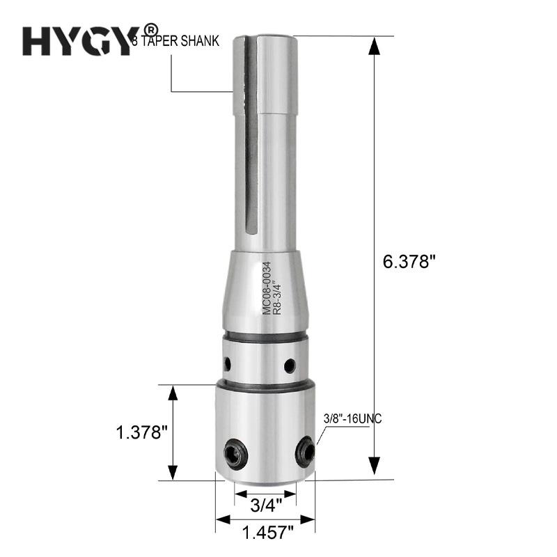 磁力钻钻接杆R83/4外冷-空心钻夹具R8-夹19.05内冷磁座空R8磁力钻