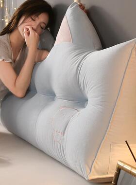 y*可爱床头靠垫包新款公主榻榻米J软床风上靠背防QAW撞软包网红大