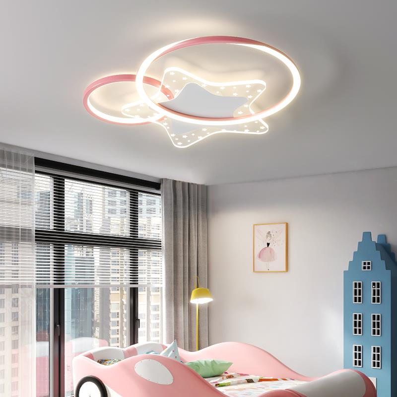 儿童卧室灯le房间d云吸JES顶灯现代简约网男孩女孩卡通红星星朵灯