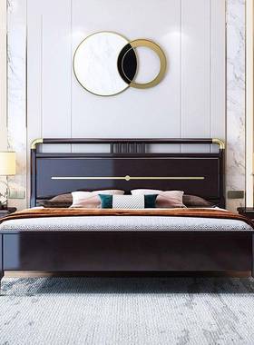 新1中实木床.8米KGG双人1.5米轻奢储物风中式国大中小户型主卧大