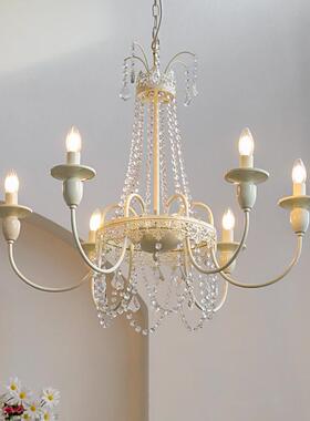 美式复古客厅吊晶灯式怀旧餐厅灯高档设计法师FTY水奶油风主卧室