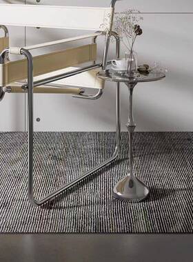 2I水滴边几小户型角几不钢镜约面形小锈茶圆几轻奢简迷你沙发9860