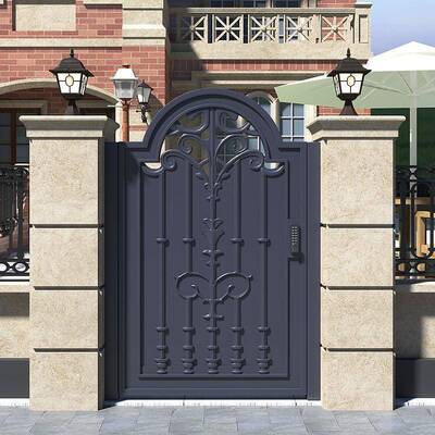 单合金别墅庭院栅栏门户外精铝雕花园院入户PAX单开双开小门围墙