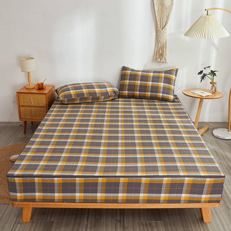 纯棉水洗六SLV面全包床笠垫全棉床单件防尘床罩酒店席梦思棉罩保