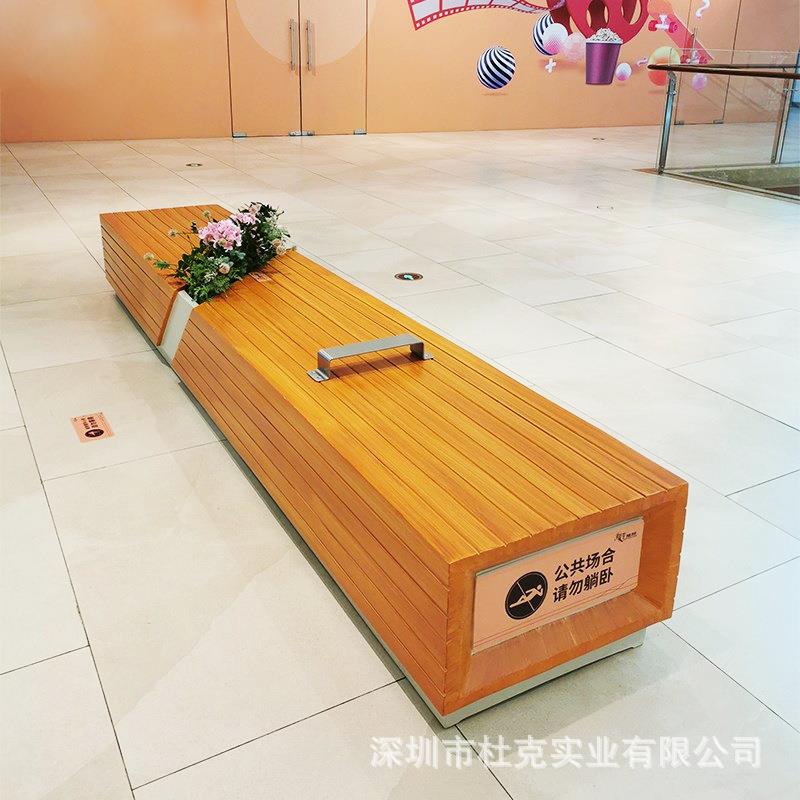 璃钢木QNE座商场休闲等候椅商业异形花盆组合户外广椅玻场实景观
