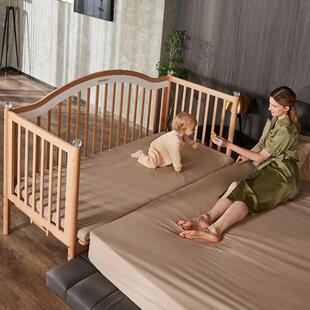 hagaday哈25612卡达拼接床婴儿宽无平接大床实木可加大缝人睡儿童