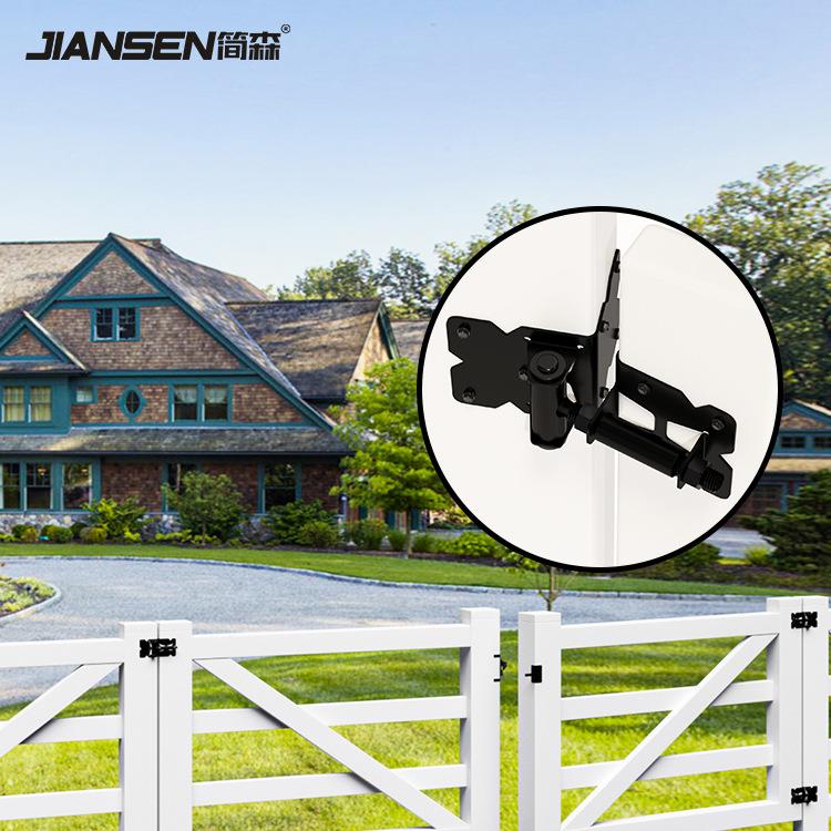 VC篱笆铰花园门合页门木EMF栅栏合页铝护P栏铰链带弹簧可链调节