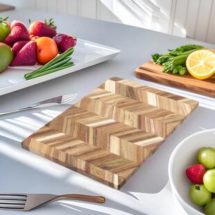 实纹砧木拼接斜相思木菜板防滑方形木厨UQR房家用案板质切菜板收