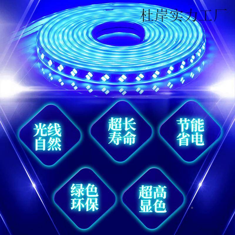 220V蓝色灯条超高亮牌天花顶灯KT55121V招箱装饰长条灯蓝吊光LED