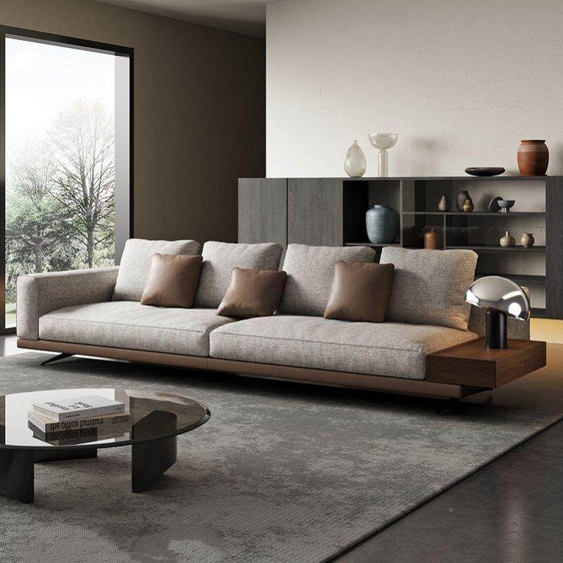 发棉麻布艺意极简客式厅现代约直排沙发简小户PHH型三人沙位