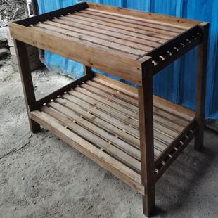 花子架花盆收0纳盆景架台防腐实木阳多肉户外IAJ室内花台置物架M6