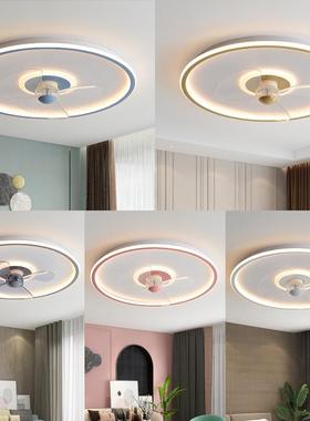 网红智能室风卧扇灯20简25145年新款吸风顶约吊扇灯家用带灯电扇