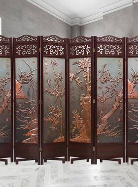 式实中木屏风折叠隔断客厅移动卧室酒店墙办公简现WMQ室代易遮挡