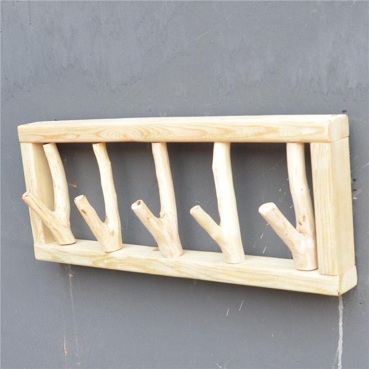 手6724工制挂挂衣客厅钩墙壁创架意衣钩进门衣帽木钩玄关壁挂民宿装饰