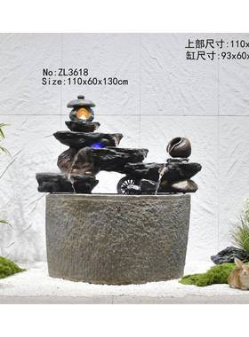 户外假山流JKW水阳喷庭院园台景观水泉车流水风车轮花鱼池造景摆