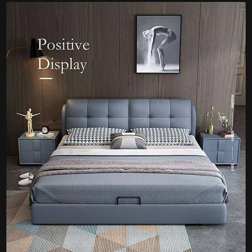 轻双奢木皮床软包床IMY主实卧大床家用人床出租房单人双床人床