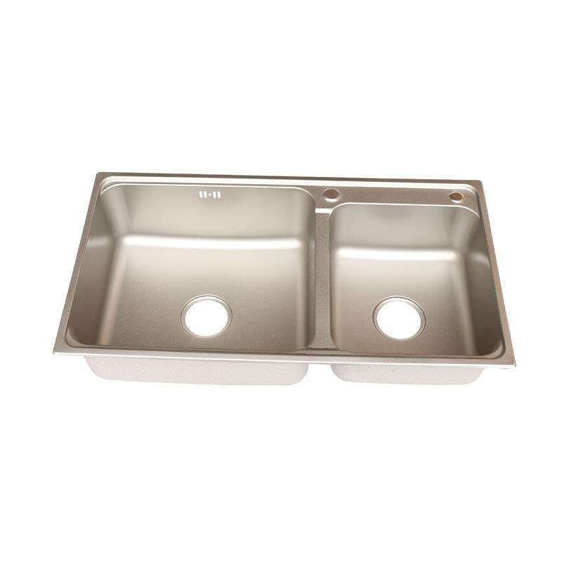 不硬锈钢家用米厨房水IEV槽刷碗洗菜双盆清洁方便纳槽度高水不易