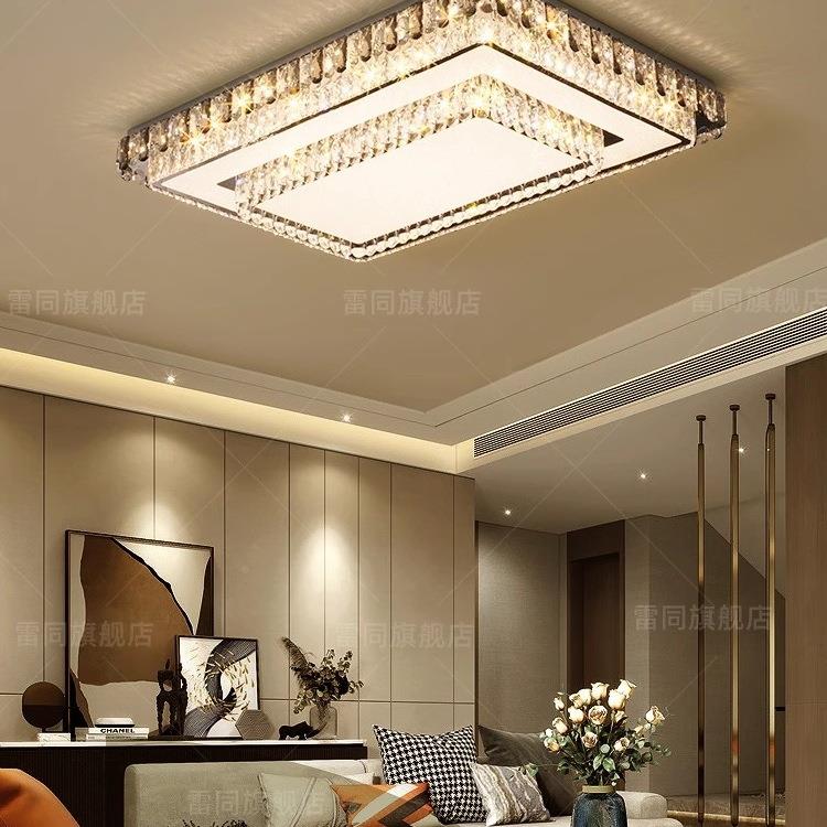包客厅FYN主灯现代简约led轻奢水晶吸顶餐灯厅卧室长方形邮灯组具