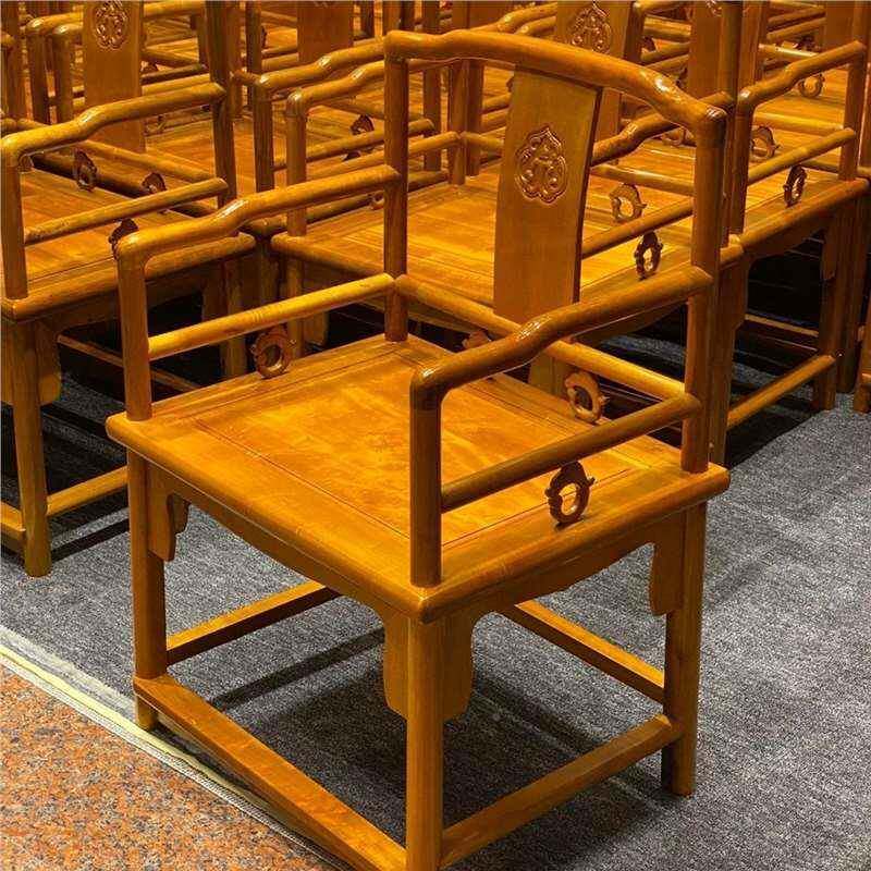 小叶玫桢椅楠椅瑰椅金丝楠木茶桌大板椅会客办公椅实木南宫椅9822