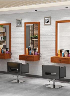 美发镜子发19081镜台子台面一体挂墙理柜发店廊店美发镜台壁挂式镜子