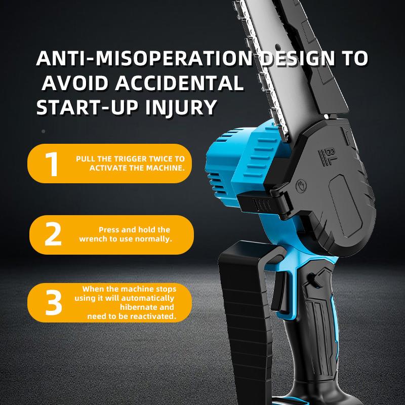 2电1V4寸68寸寸有刷锂家SNP用单手锯户外伐木电动电锯无线手锯电
