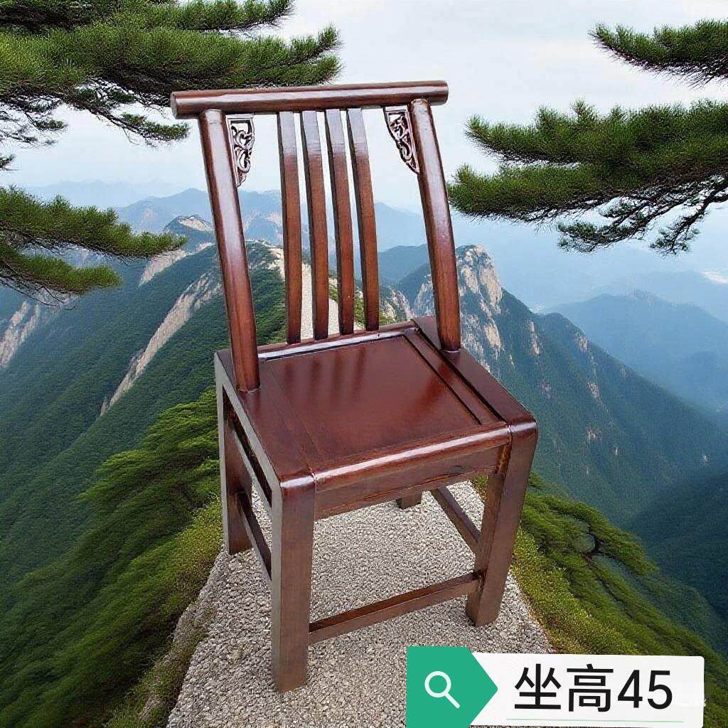手工中古实木椅怀旧餐椅休闲松木椅柏木椅家用老人椅农村饭厅木椅