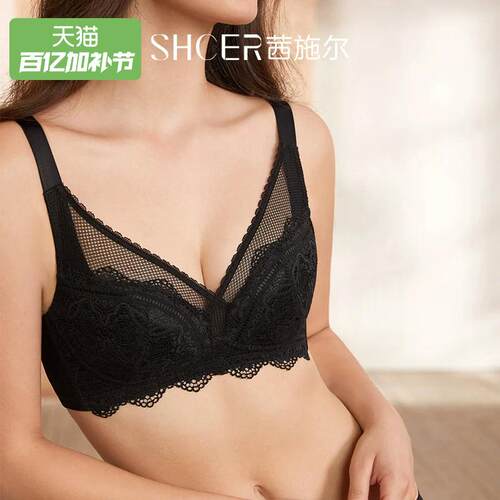 茜施尔无钢圈内衣女薄款全罩杯大胸显小胸罩收副乳调整型大胸内衣
