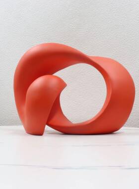 现代摆简约欧式创螺旋意样弯曲件板1间会所售楼处书房客厅软装波