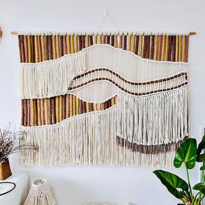 工编织挂毯UCB毯手北s欧in风卧室床头沙发背景墙装饰壁民宿客厅艺