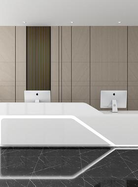 大65400公司烤漆前台接待台简现代弧大形吧台型气创意培训约机构