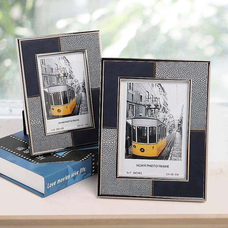 美式相框摆台板桌面银拼HY-88112色金属外框6寸7寸样房色卧室皮革,家居饰品,DIY亲子装饰画,淘宝优惠券,粉丝福利购,淘宝优惠卷