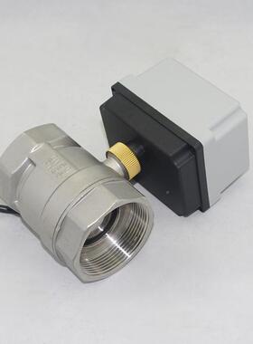 不锈钢耐酸碱水防潮V三线二控分一控水气电动球阀12V2防VIJ4V2204