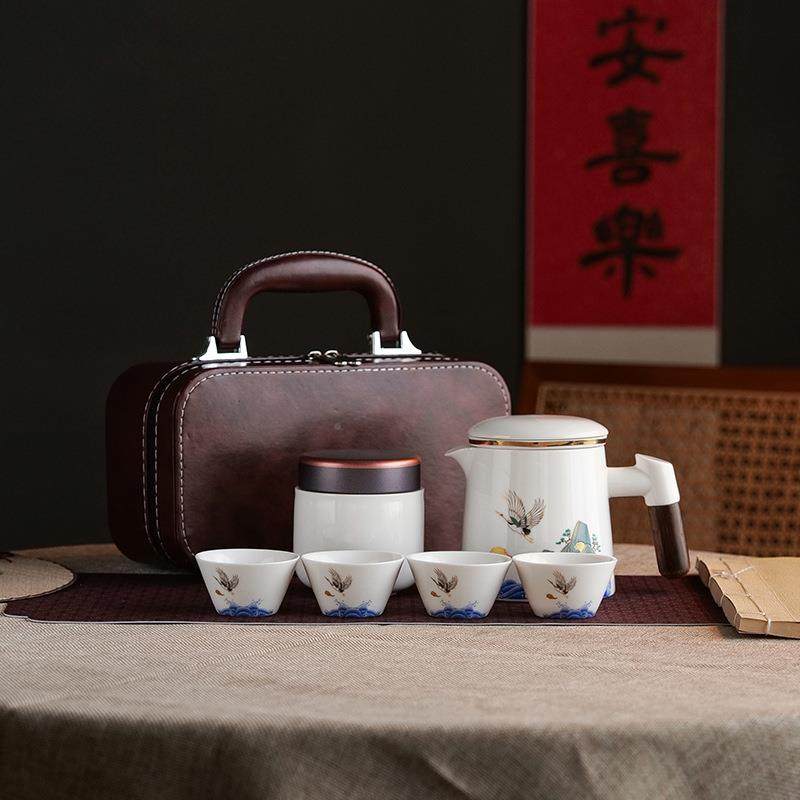 陶快客杯一壶携四杯户外便式旅行功夫茶具套装礼品LSG代瓷定GLOO