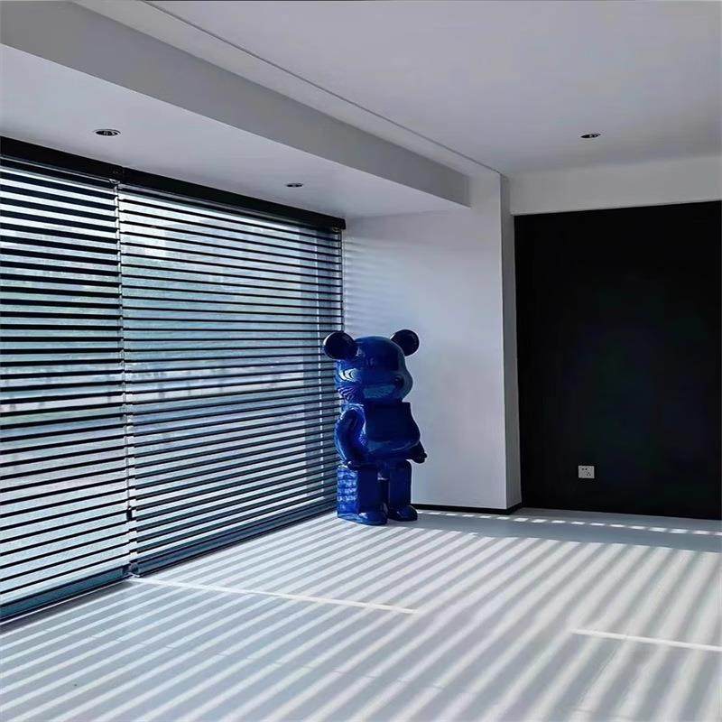 黑色香格里拉帘柔纱帘百遮室厅光帘客办公升降卷拉式MHU阳叶台飘