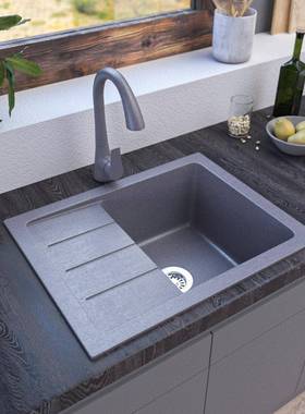 厨房洗台日式小槽石石英水槽6449Akitchen手sink网单红板洗碗槽洗