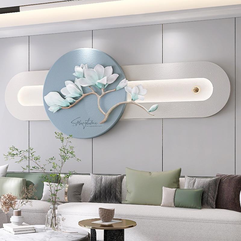 轻春风玉如奢简客约沙发背景墙北装饰画欧厅室艺卧术挂画浮雕床头