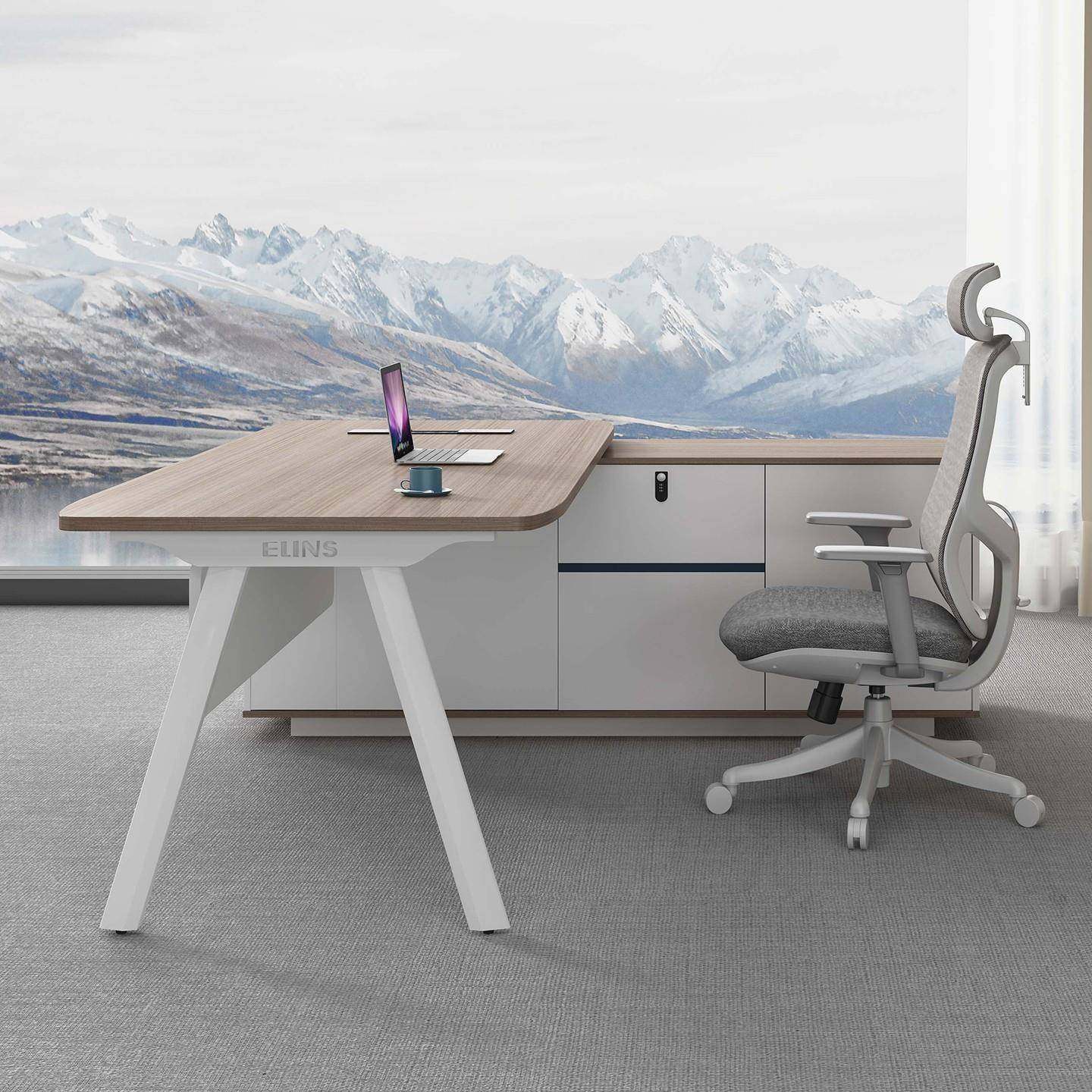 简约现代老板公桌组合子单人办公室家具桌大YH-DDBT1班椅台办主管