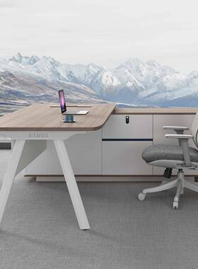 简约现代老板公桌组合子单人办公室家具桌大YH-DDBT1班椅台办主管