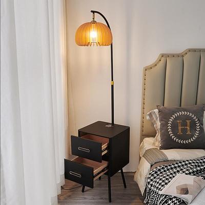 中古风松木落饰地灯复古卧室氛客围感装62785厅沙柜发置物床头一