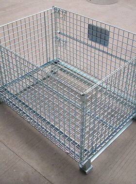 可储折叠式仓储笼铁框拣仓快递分物流台车轮可移76357动带蝴蝶笼