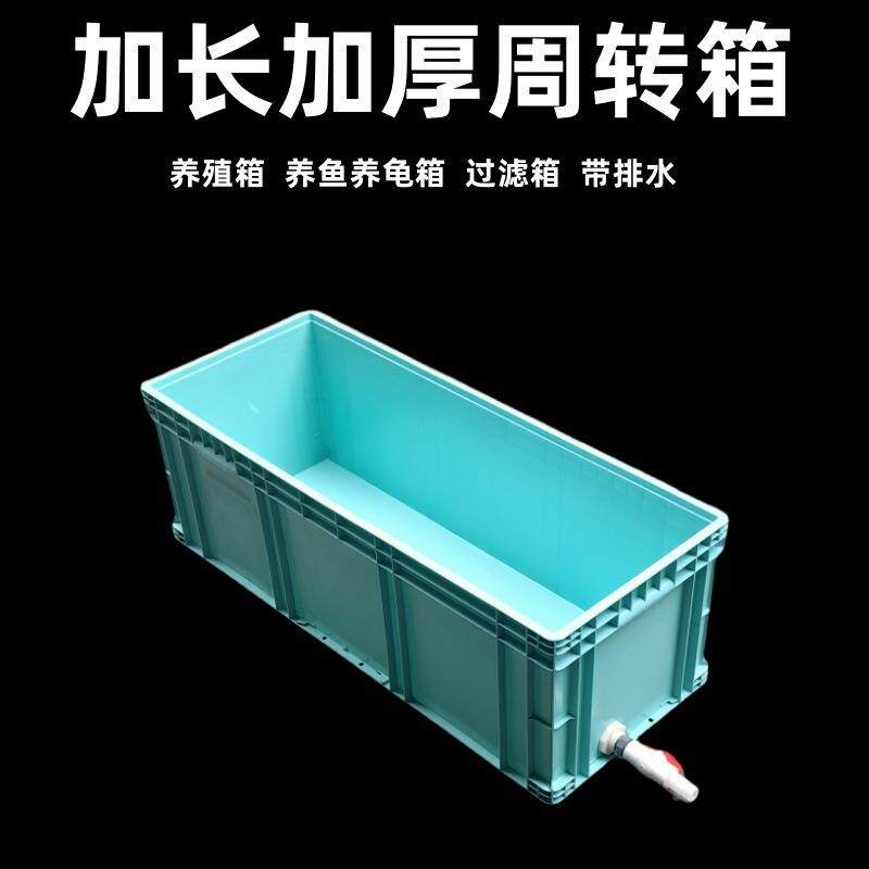 无品牌/态养鱼水槽长型滤加周转箱过箱生塑料加高窄排长水带乌龟