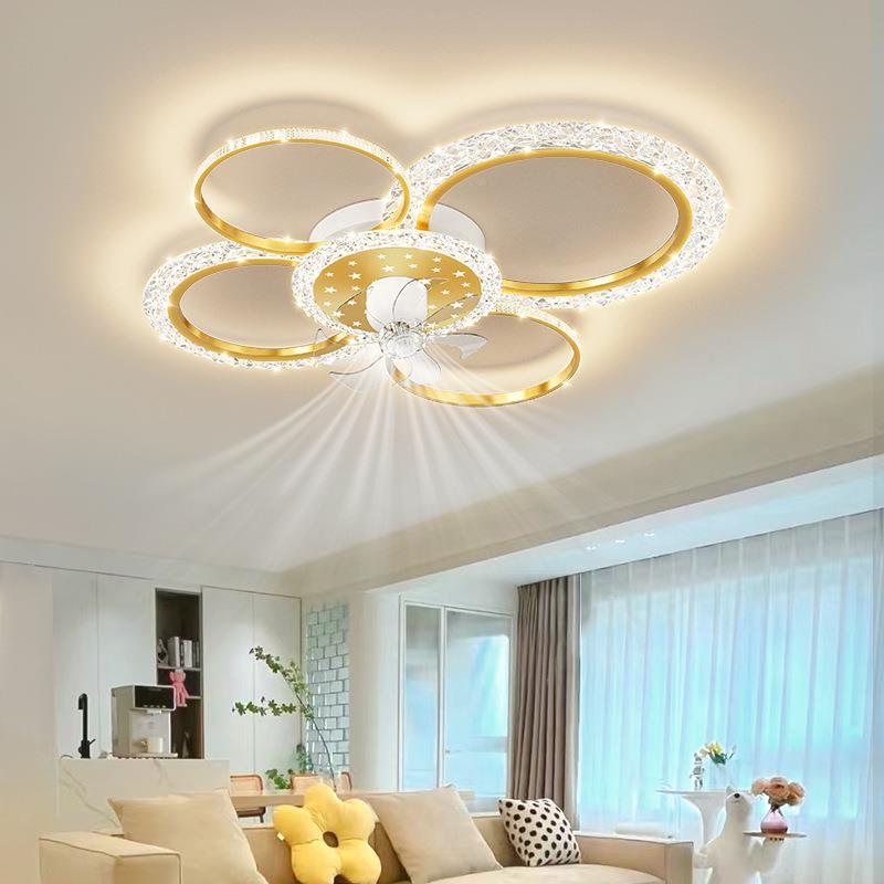 现代简约静音全风扇灯圆d环客厅灯卧室顶灯l无品牌/e吸灯屋灯具套