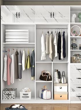 新款推门衣柜型家用卧室出租房用衣橱现代简约拉收木ZBT质小户纳