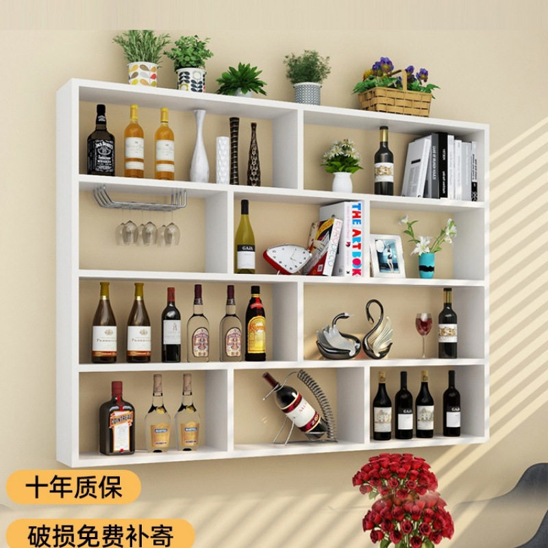 实木壁挂多层书酒架隔板