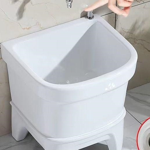 拖把池阳台陶瓷洗拖布池墩布池家用卫生间自动下水器高脚地盆水池